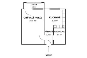 Byt 1+1 ulice Vídeňská třída – fotka 17