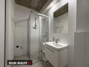 Pronájem bytu 2kk Šatovská Znojmo — koupelna se sprchovým koutem